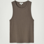 COS Slim Ribbed Cotton Sleeveless Top – Dark Mole