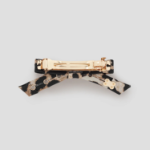 GANNI Eyelet Bow Barrette Nylon – Leopard