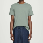 COS Regular Lightweight Brushed Cotton T-Shirt – Dusty Green