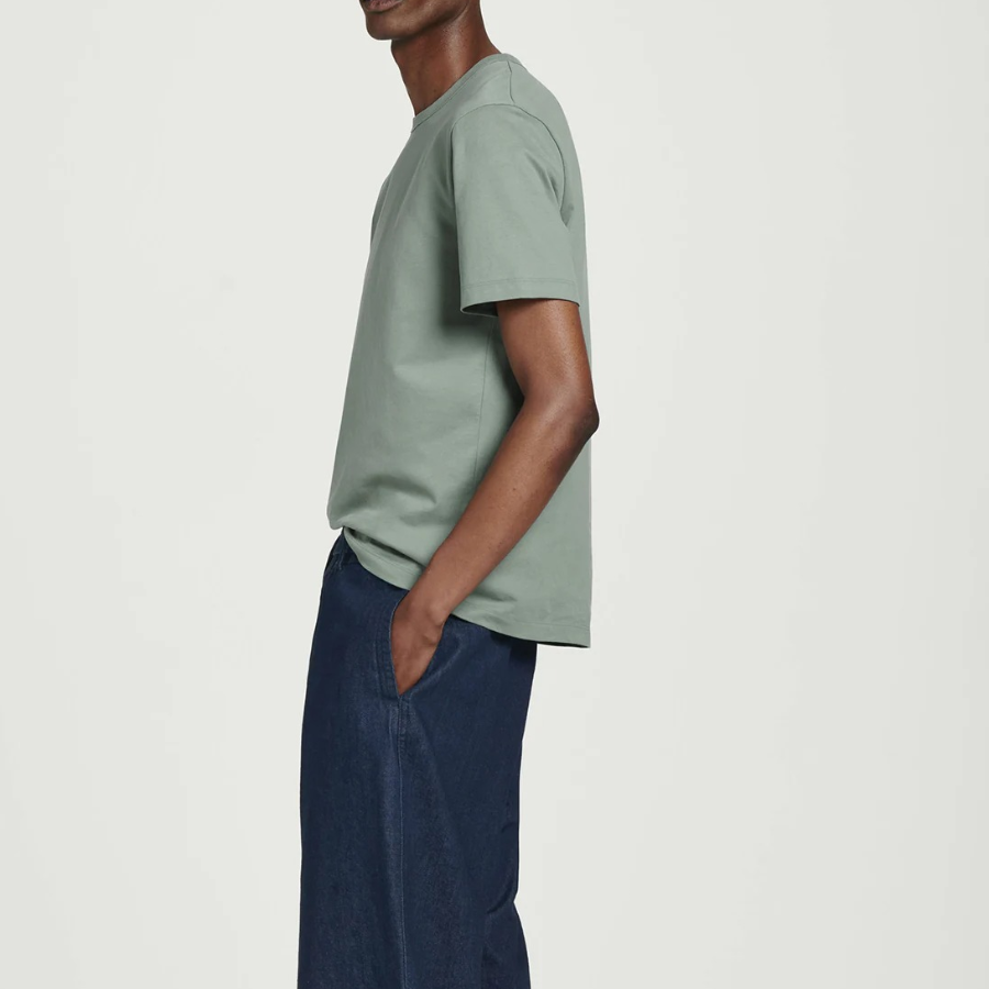 COS Regular Lightweight Brushed Cotton T-Shirt – Dusty Green