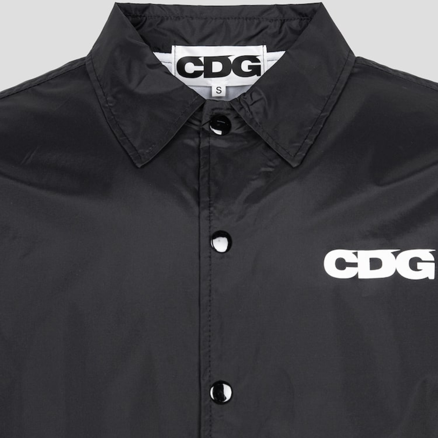 CDGCDGCDG Logo Printed Coach Jacket (Double Logo) — Black
