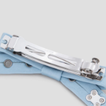 GANNI Eyelet Bow Barrette Satin – Sky Blue