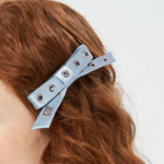 GANNI Eyelet Bow Barrette Satin – Sky Blue