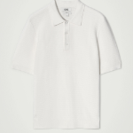 COS Textured Knit Cotton Polo Shirt – White