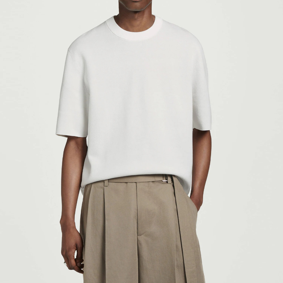 JACQUEMUS Le Tshirt Gros Grain - White