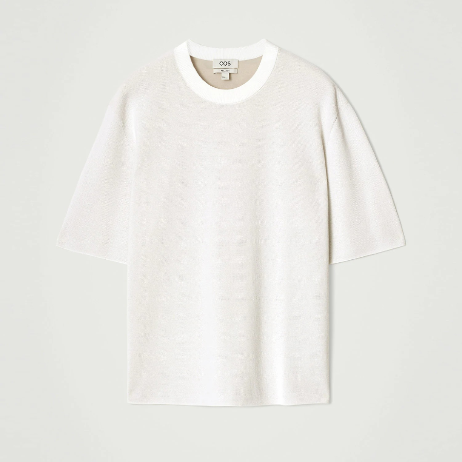 COS Relaxed Double-Face Knit T-Shirt – White