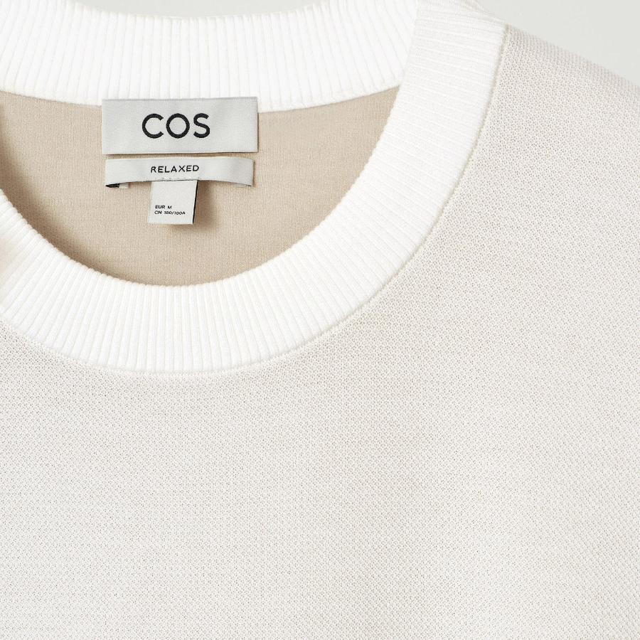 COS Relaxed Double-Face Knit T-Shirt – White