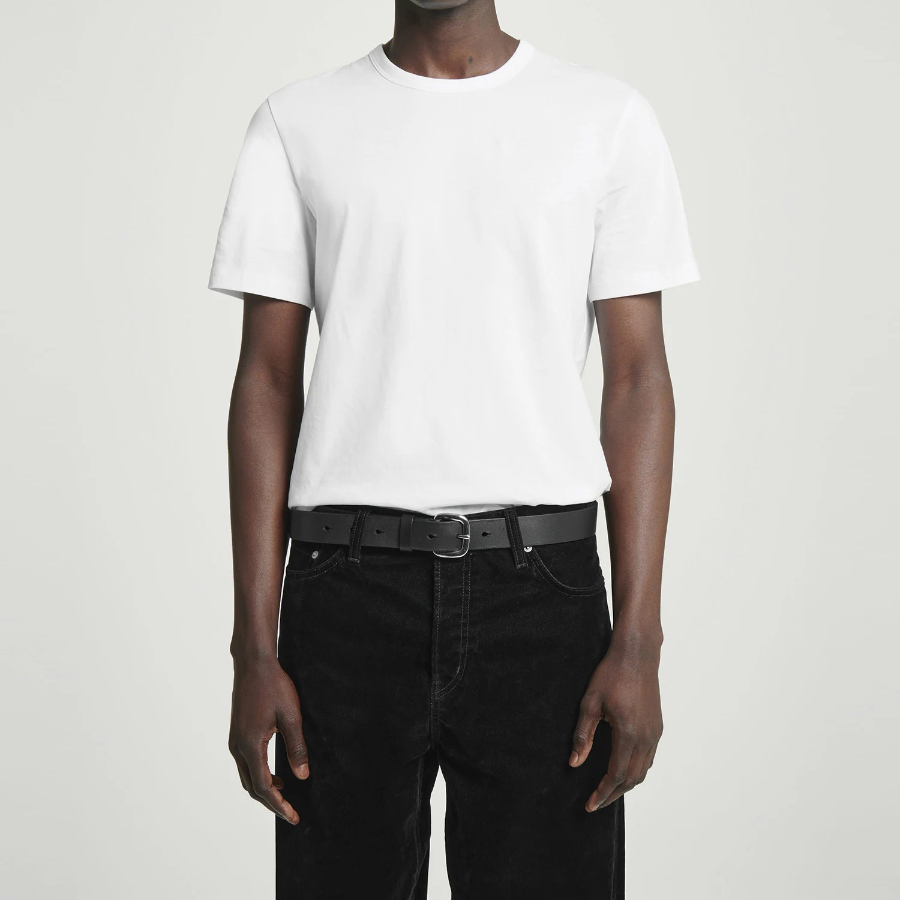 COS Regular Lightweight Brushed Cotton T-Shirt – White