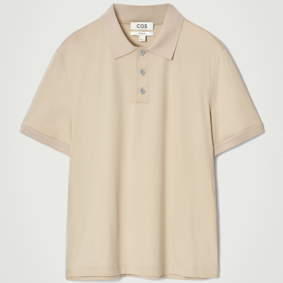 COS Regular Fit Mercerised Cotton Polo Shirt – Mole