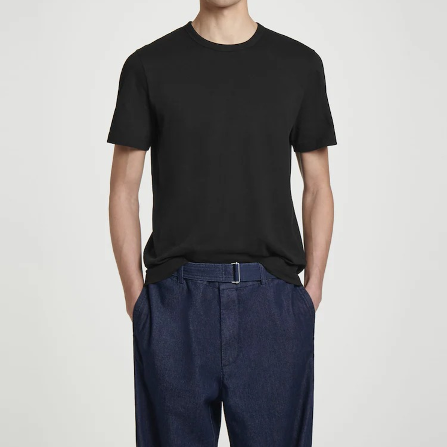 COS Regular Lightweight Brushed Cotton T-Shirt – Black