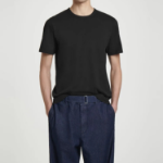 COS Regular Lightweight Brushed Cotton T-Shirt – Black