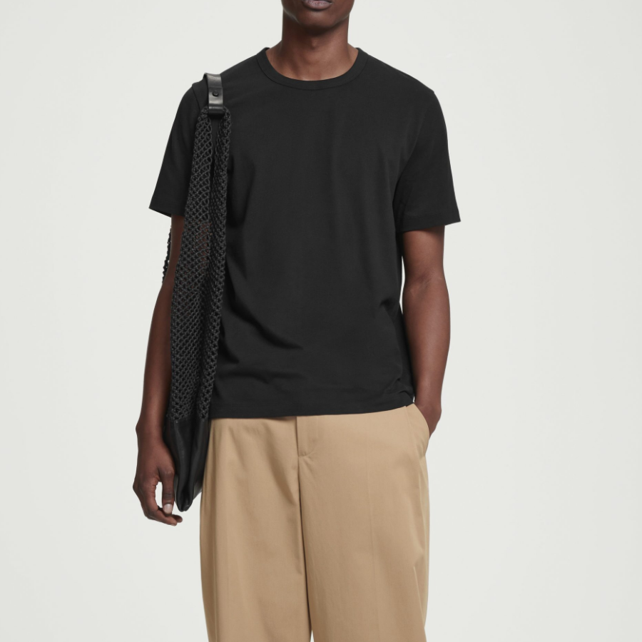 COS Regular Lightweight Brushed Cotton T-Shirt – Black