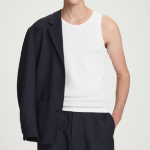 COS Slim Ribbed Cotton Sleeveless Top – White