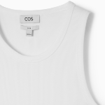 COS Slim Ribbed Cotton Sleeveless Top – White
