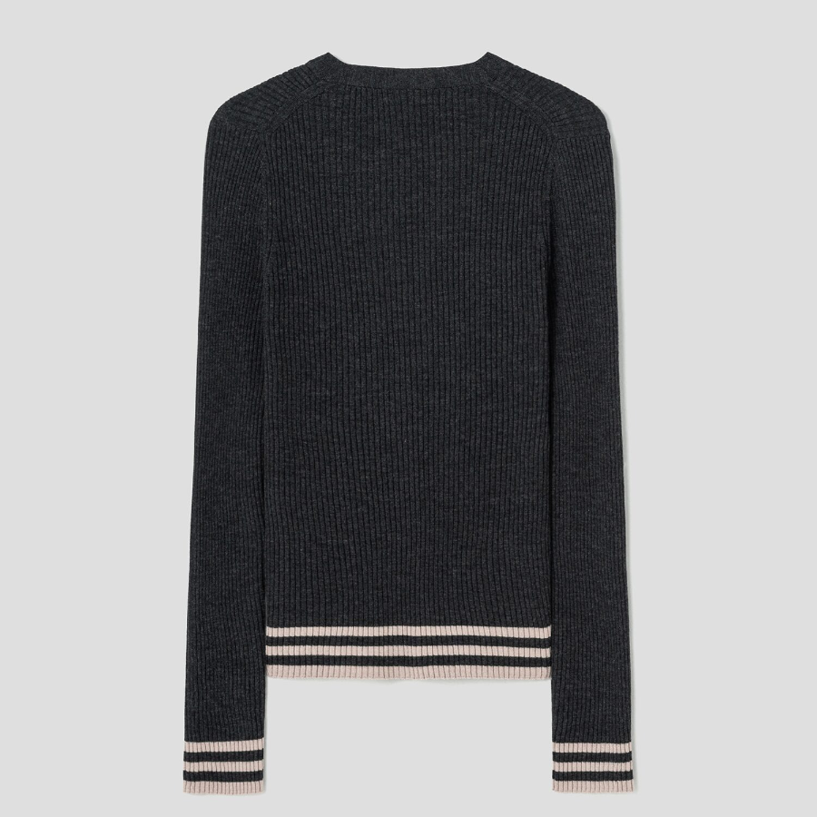 Theory Women Regal Wool Tipped Cardigan - New Pestle Mel/Lt Stucco