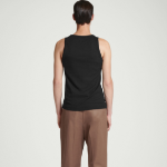 COS Slim Ribbed Cotton Sleeveless Top – Black