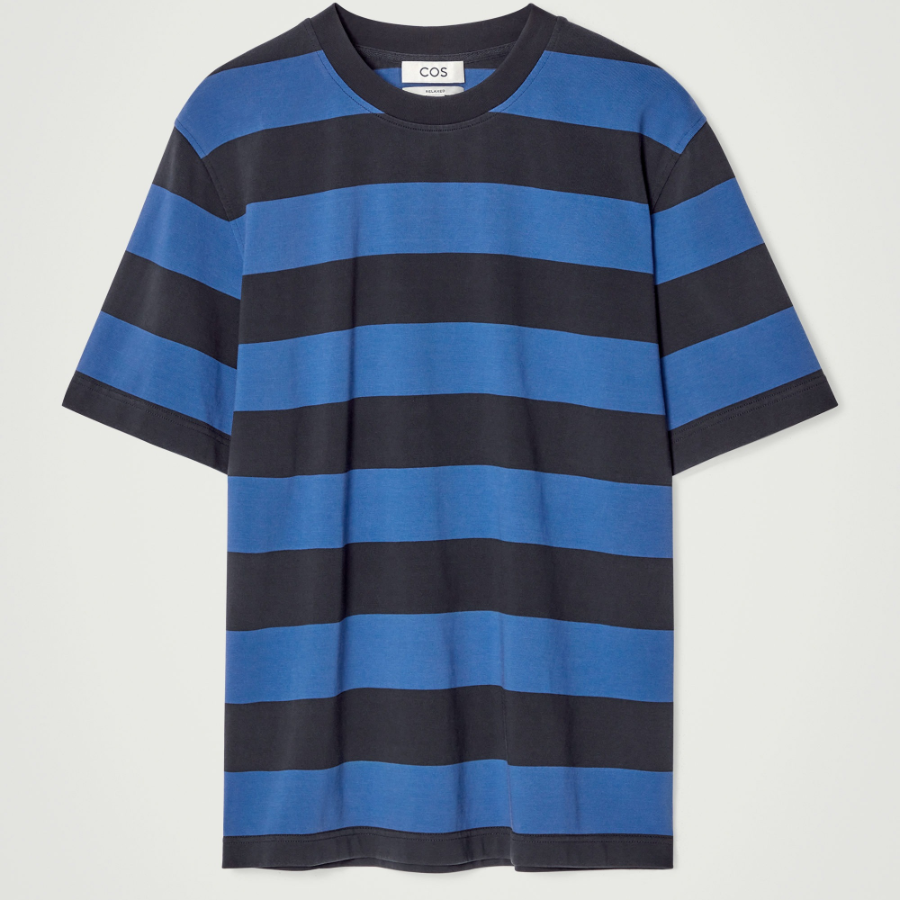 COS Relaxed Stripe T-Shirt – Blue