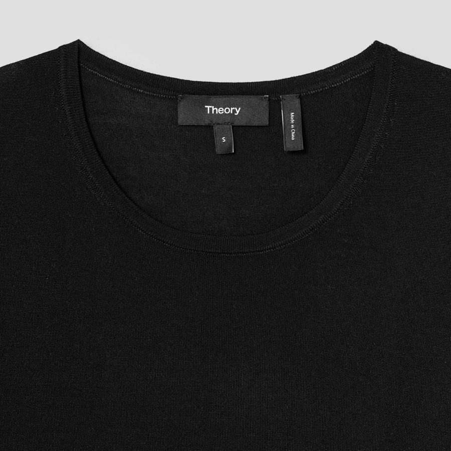 Theory Women Regal Wool Bat Wing Top - Black