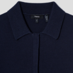 Theory Women Rounded Cotton Zip Up Vest - Navy