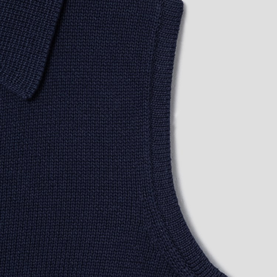 Theory Women Rounded Cotton Zip Up Vest - Navy