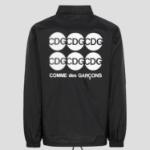 CDGCDGCDG (Unisex) Circle Logo Printed Coach Jacket — Black