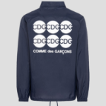 CDGCDGCDG (Unisex) Circle Logo Printed Coach Jacket — Navy
