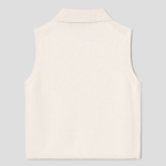 Theory Women Rounded Cotton Zip Up Vest - Natural