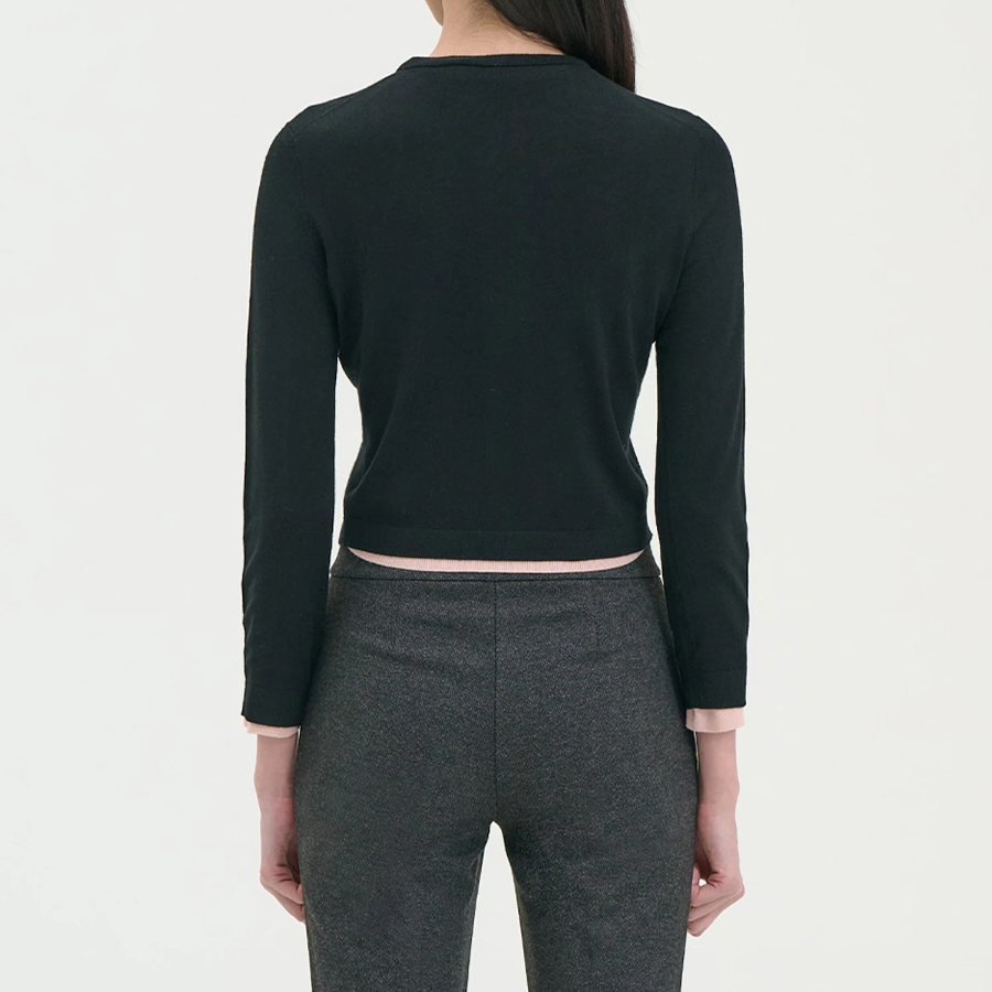 Theory Women Regal Wool Crop Cardigan - Black