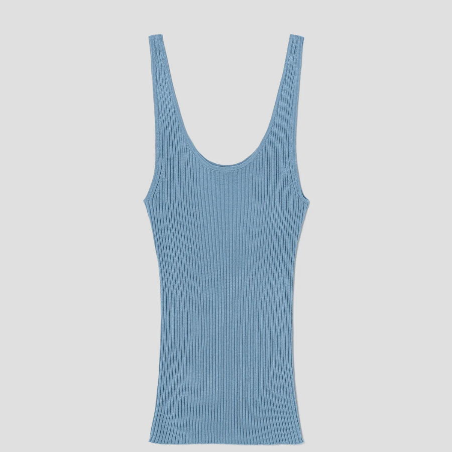Theory Women Regal Wool Rib Tank - Stone Blue