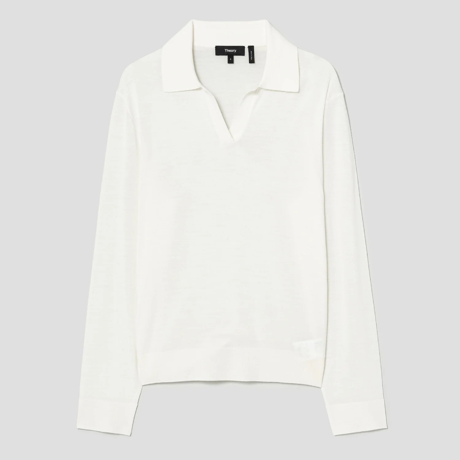 Theory Women Regal Wool Boy Polo - New Ivory