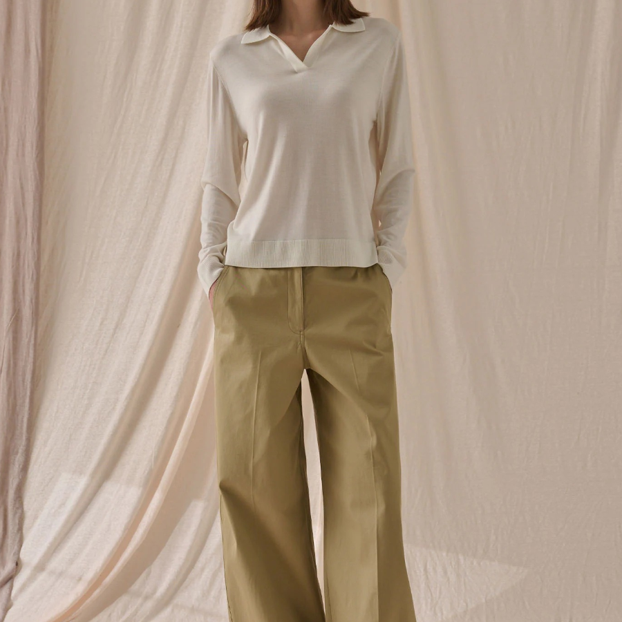 Theory Women Regal Wool Boy Polo - New Ivory