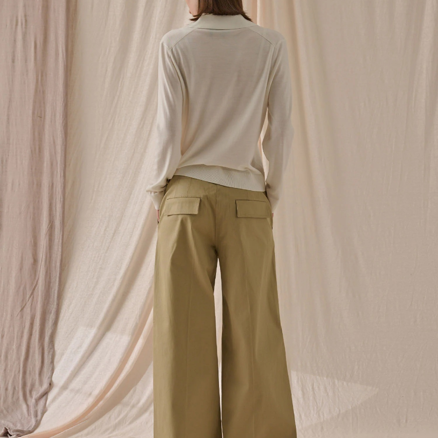 Theory Women Regal Wool Boy Polo - New Ivory