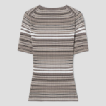 Theory Women Regal Wool Rib Stripe Tee - Light Cinder Multi