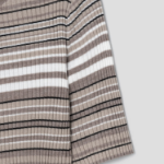 Theory Women Regal Wool Rib Stripe Tee - Light Cinder Multi