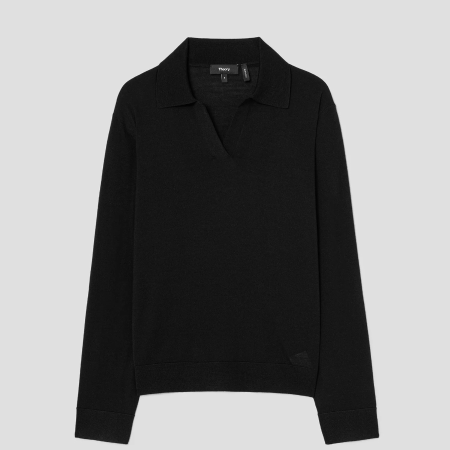 Theory Women Regal Wool Boy Polo - Black