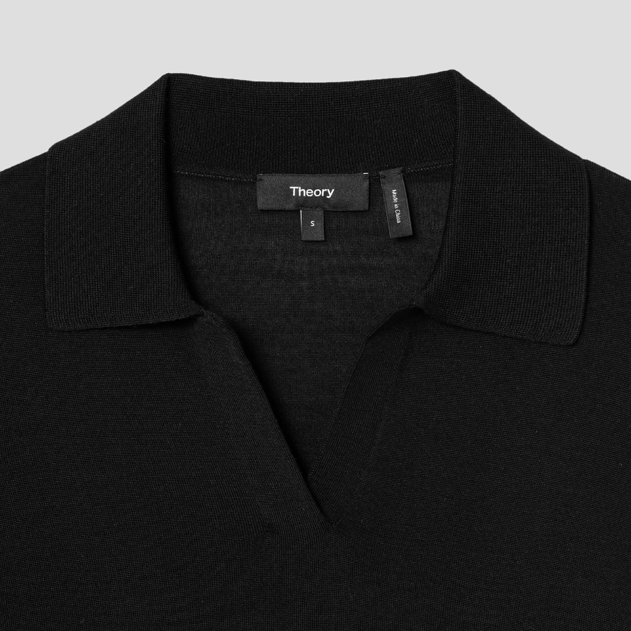Theory Women Regal Wool Boy Polo - Black