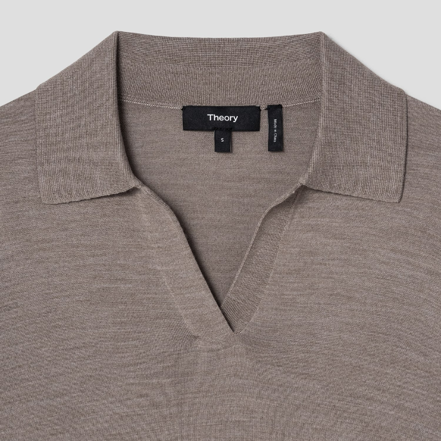 Theory Women Regal Wool Boy Polo - Light Cinder