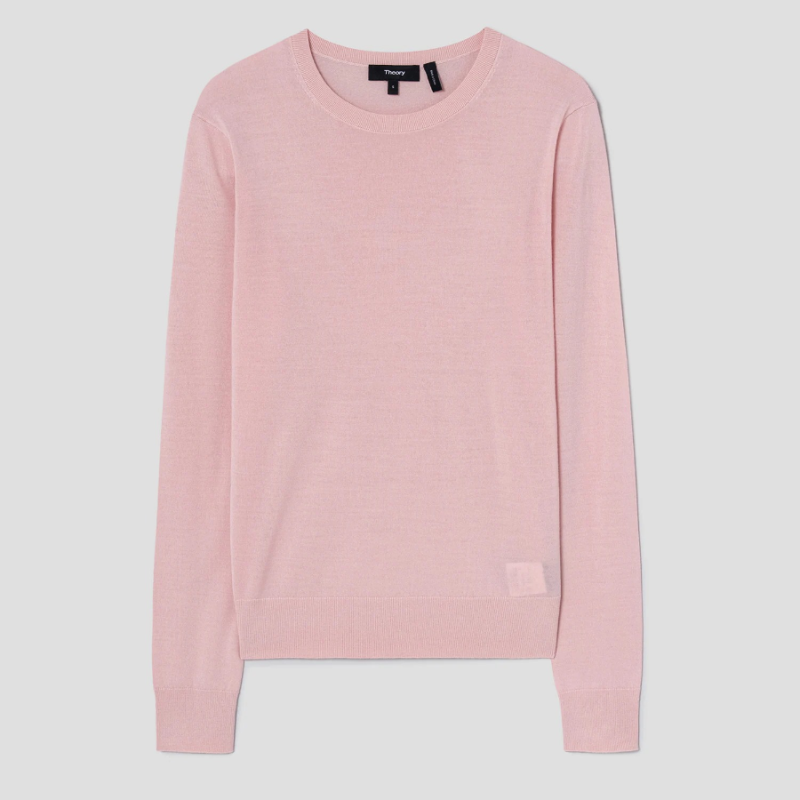 Theory Women Regal Wool Crew Neck Pullover - Blush