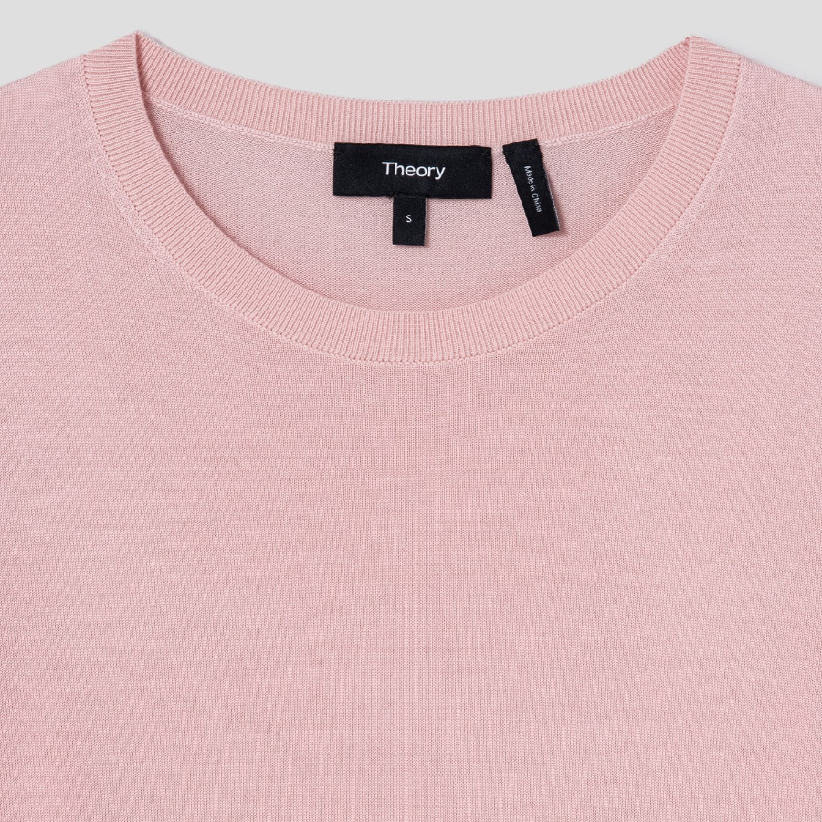 Theory Women Regal Wool Crew Neck Pullover - Blush