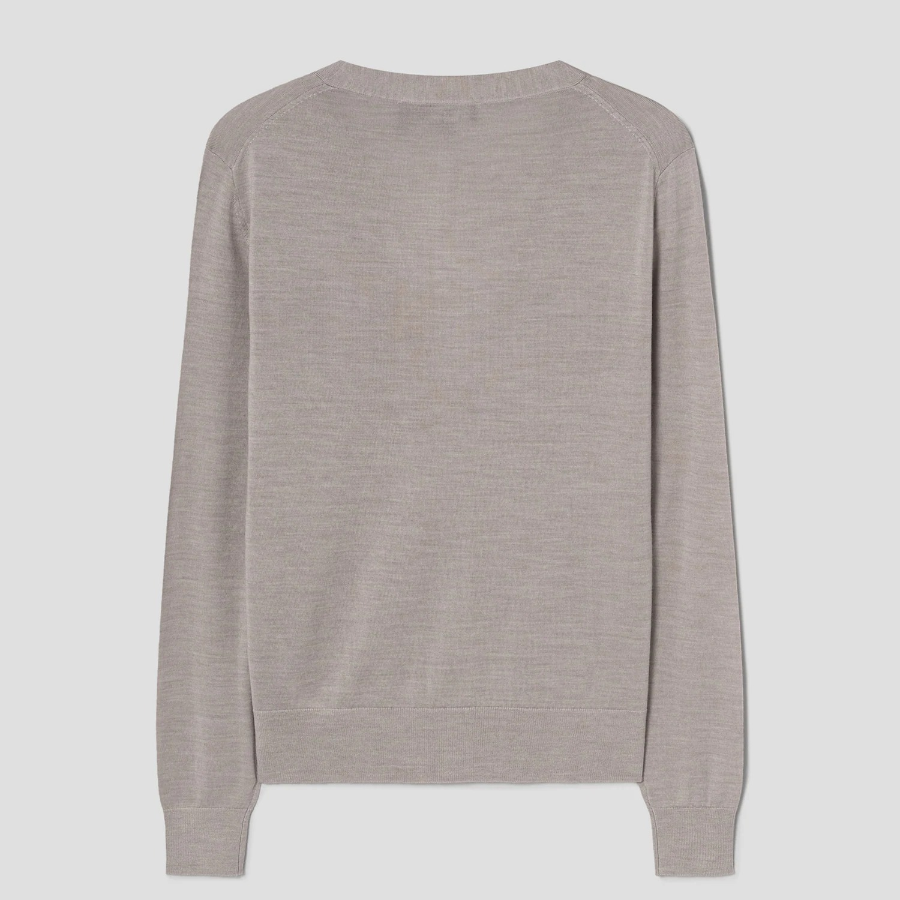 Theory Women Regal Wool Vneck Cardigan - Pale Sand