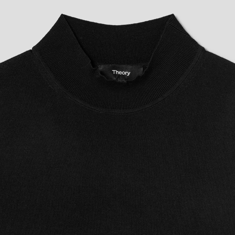 Theory Women Regal Wool Mock Neck Shell - Black
