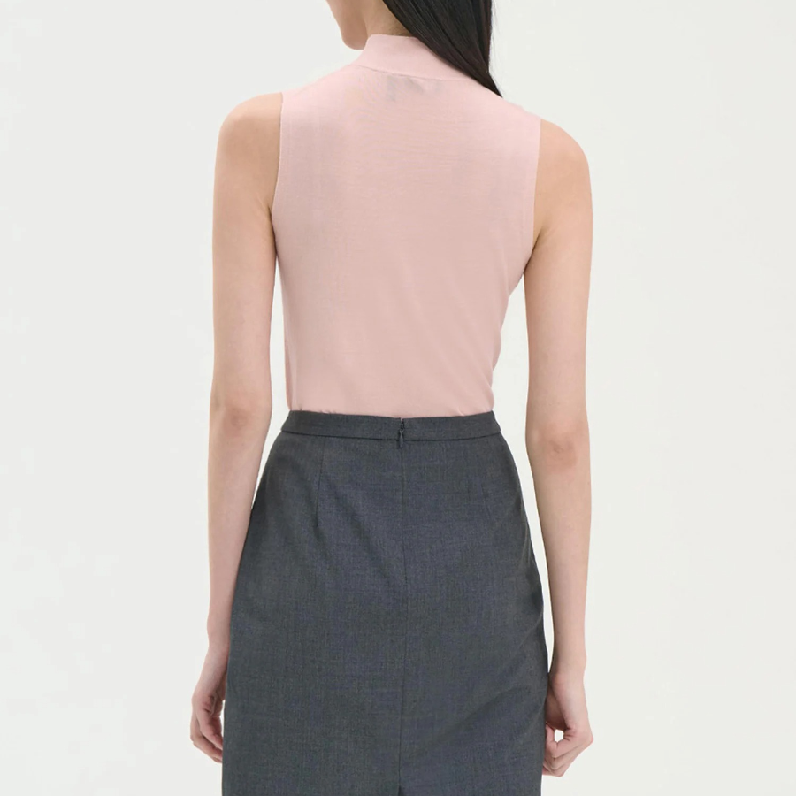 Theory Women Regal Wool Mock Neck Shell - Blush