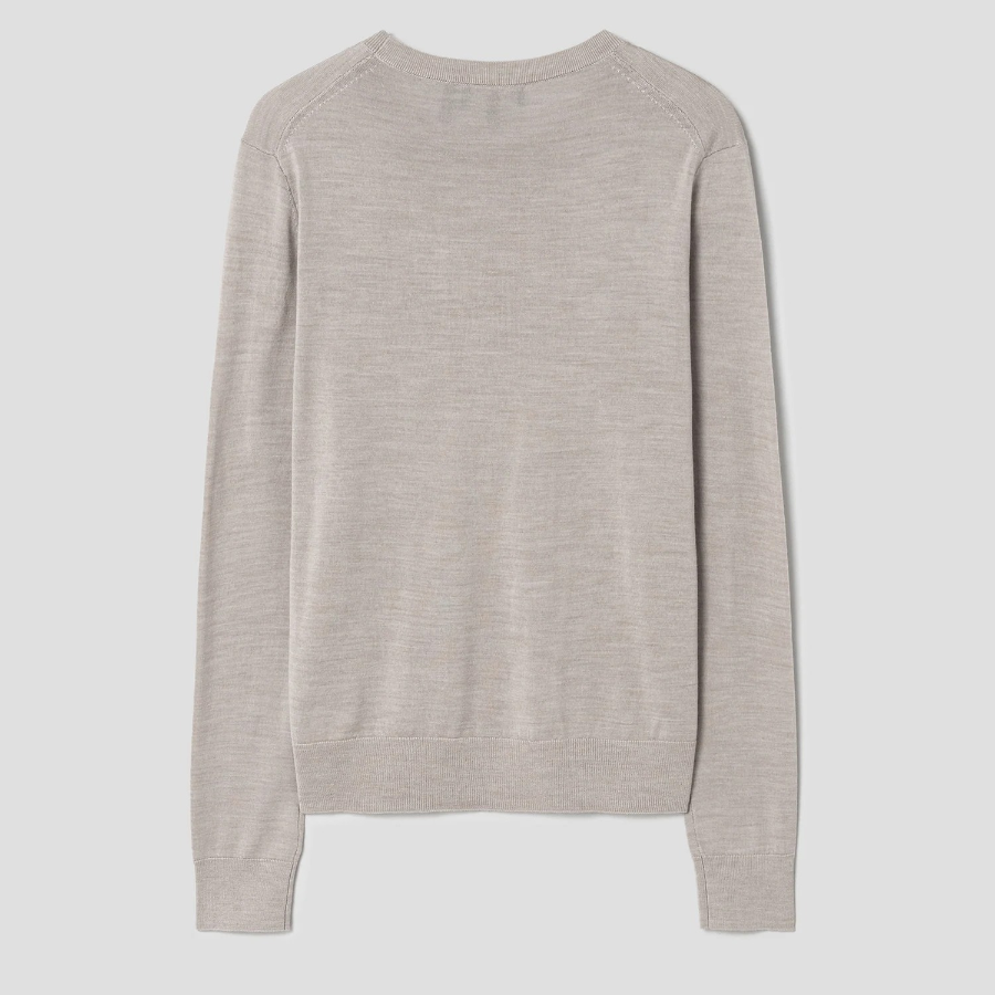 Theory Women Regal Wool Crew Neck Pullover - Pale Sand