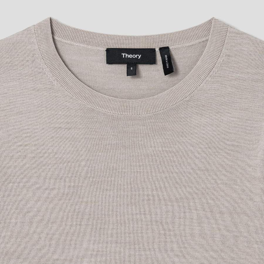 Theory Women Regal Wool Crew Neck Pullover - Pale Sand