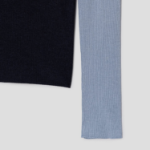 Theory Women Washable Silk Stripe Pullover - Denim Melange Multi