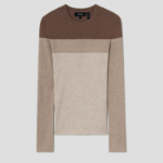 Theory Women Washable Silk Stripe Pullover - Wheat Multi