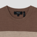 Theory Women Washable Silk Stripe Pullover - Wheat Multi