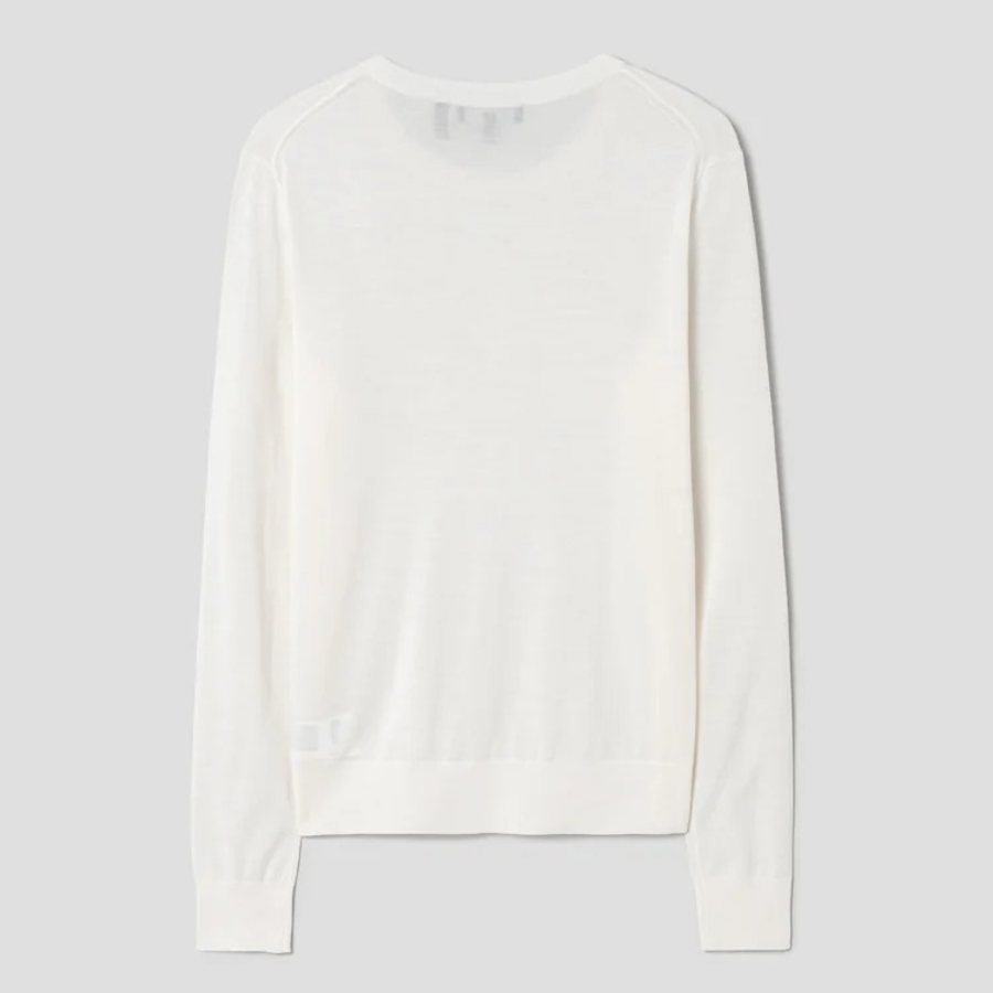 Theory Women Regal Wool Crew Neck Pullover - New Ivory