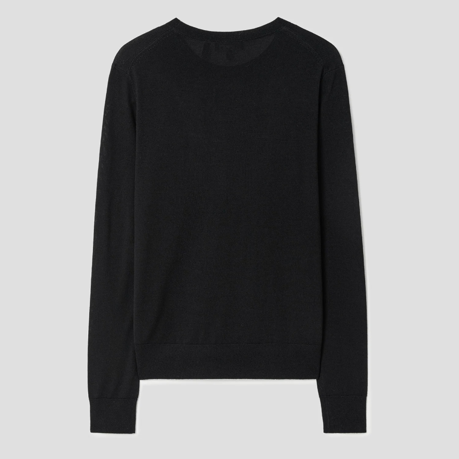 Theory Women Regal Wool Crew Neck Pullover - Black