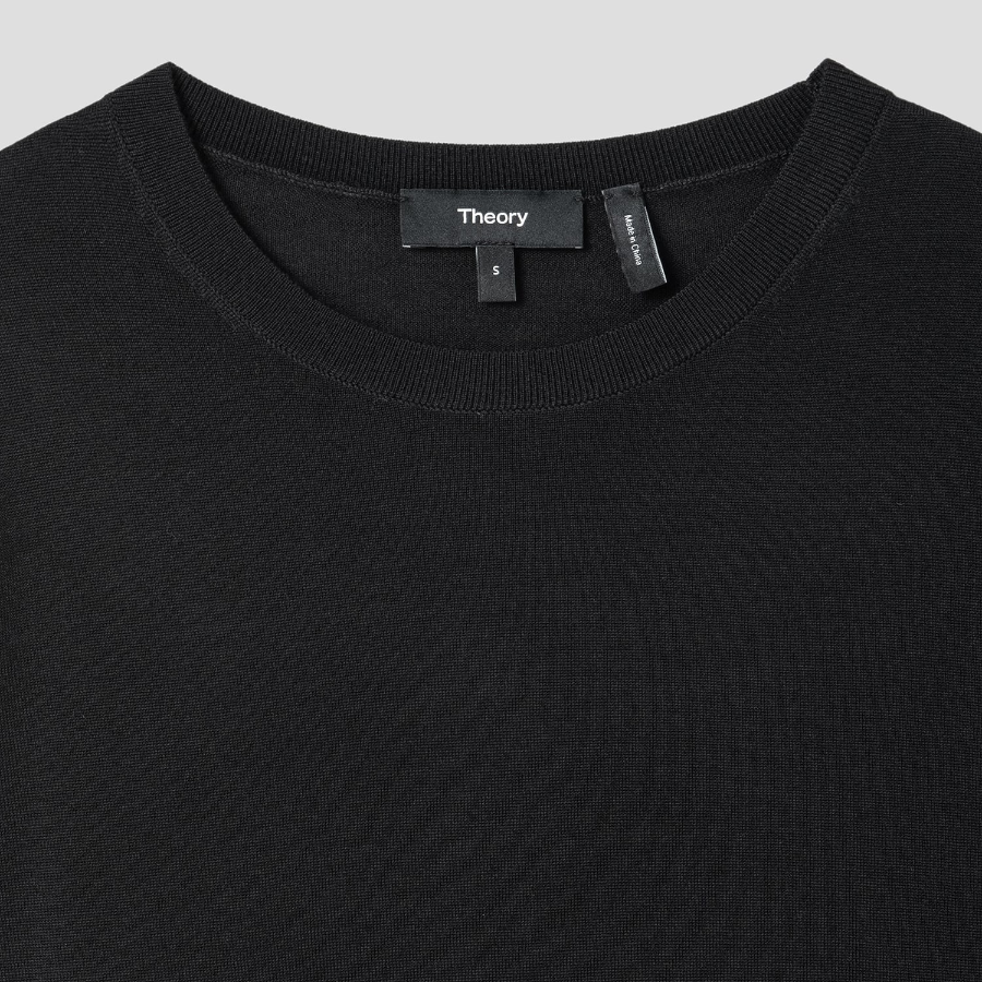 Theory Women Regal Wool Crew Neck Pullover - Black